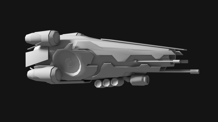 Black Saber fighter concept side